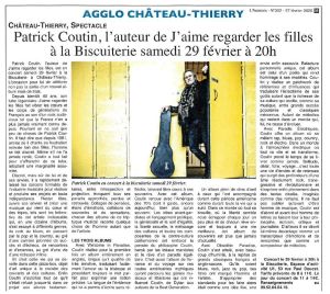 Coupure de presse — L'Axonais, Février 2020 : Patrick Coutin, portrait, rock