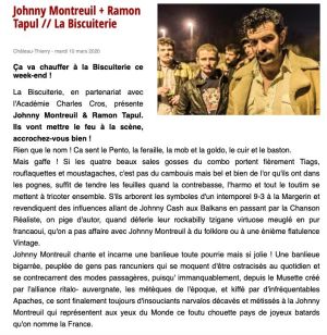 Coupure de presse — Vu du Château, Mars 2020 : Johnny Montreuil, Ramon Tapul, concert, partenariat
