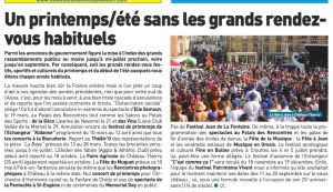Coupure de presse — Autant en emporte la Marne, Mai 2020 : Élie Semoun, Covid, festival