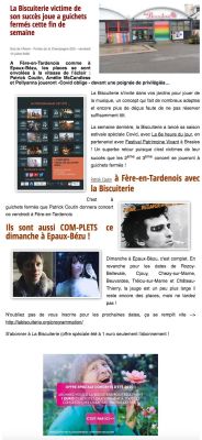 Coupure de presse — Vu du Château, Juillet 2020 : Patrick Coutin, Amélie McCandless, concert chez l'habitant, Covid
