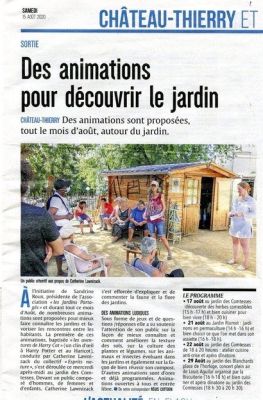 Coupure de presse — L'Union, Août 2020 : Louis Aguilar, Nos Quartiers d'Été, hors les murs