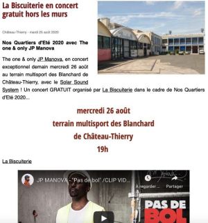 Coupure de presse — Vu du Château, Août 2020 : JP Manova, Nos Quartiers d'Été, hors les murs, rap
