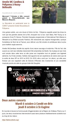 Coupure de presse — Vu du Château, Octobre 2020 : Amélie McCandless, Pollyanna, hors les murs, Rozoy-Bellevalle