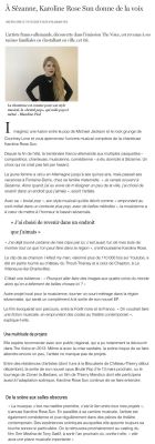 Coupure de presse — L'Union, Décembre 2020 : Karoline Rose Sun, résidence, portrait