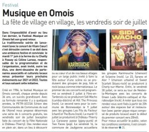 Coupure de presse — Autant en emporte la Marne, Juin 2021 : Festival Musique en Omois, Karimouche, festival, hors les murs