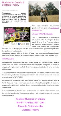 Coupure de presse — Vu du Château, Juillet 2021 : Festival Musique en Omois, La Caravane Passe, festival, concert