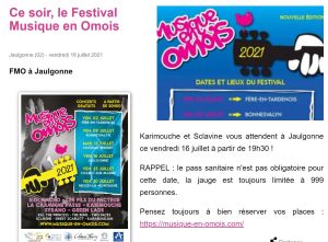 Coupure de presse — Vu du Château, Juillet 2021 : Karimouche, Sclavine, festival, Jaulgonne