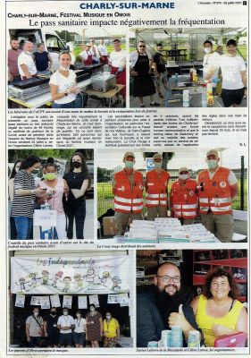 Coupure de presse — L'Axonais, Juillet 2021 : Musique en Omois, festival, Covid, Charly-sur-Marne