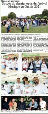 Coupure de presse — L'Axonais, Août 2021 : Green Lads, Karaboudjan, festival, Nesles-la-Montagne
