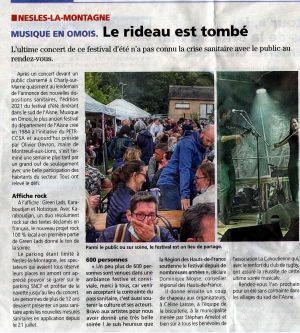 Coupure de presse — Le Pays Briard, Août 2021 : Green Lads, Karaboudjan, festival, Covid
