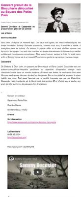 Coupure de presse — Vu du Château, Septembre 2021 : Sammy Decoster, Cassandre, hors les murs, chanson