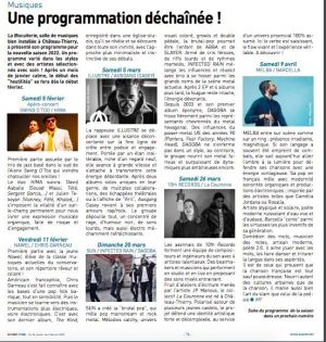 Coupure de presse — Autant en emporte la Marne, Janvier 2022 : Chris Garneau, Dagoba, programmation