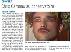 Coupure de presse — L'Union, Février 2022 : Chris Garneau, Nawel, hors les murs, partenariat