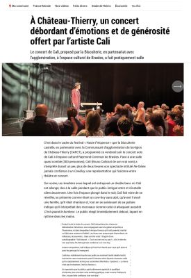 Coupure de presse — L'Union, Novembre 2022 : Cali, Haute Fréquence, concert, hors les murs