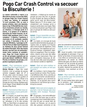 Coupure de presse — Autant en emporte la Marne, Mars 2023 : Pogo Car Crash Control, interview, métal, punk
