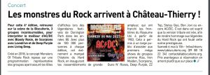 Coupure de presse — Autant en emporte la Marne, Avril 2023 : Monsters of Tribute Rock, Bloody Rosie, concert, rock