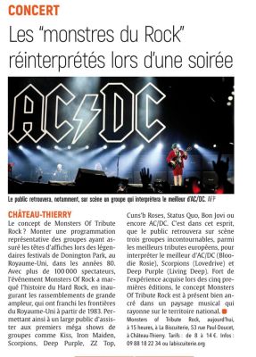 Coupure de presse — L'Union, Mai 2023 : Monsters of Tribute Rock, Bloody Rosie, concert, rock