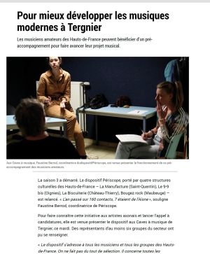 Coupure de presse — L'Union, Mai 2023 : Périscope, accompagnement, partenariat, Tergnier
