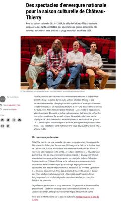 Coupure de presse — L'Union, Juillet 2023 : Ginger, L.E.J, politique culturelle, programmation