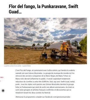 Coupure de presse — L'Union, Août 2023 : Flor del Fango, Grèves Musicales, festival, partenariat