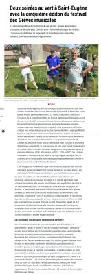 Coupure de presse — L'Union, Août 2023 : Grèves Musicales, festival, partenariat