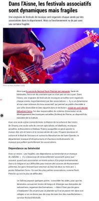Coupure de presse — L'Union, Août 2023 : Solima, Rock Plein'Air, politique culturelle, festival