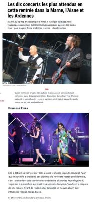 Coupure de presse — L'Union, Septembre 2023 : Princess Erika, programmation, reggae