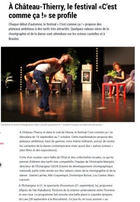 Coupure de presse — L'Union, Septembre 2023 : C'est comme ça !, L'Échangeur, festival, danse