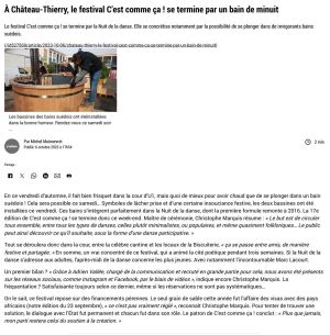 Coupure de presse — L'Union, Octobre 2023 : C'est comme ça !, U1, festival, danse
