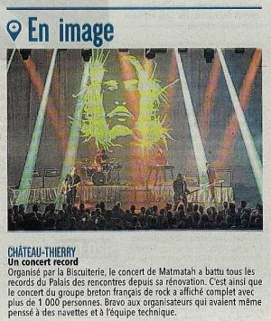 Coupure de presse — L'Union, Octobre 2023 : Matmatah, concert, rock, Palais des Rencontres