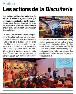 Coupure de presse — Autant en emporte la Marne, Novembre 2023 : Kim Giani, action culturelle, éducation artistique, santé auditive
