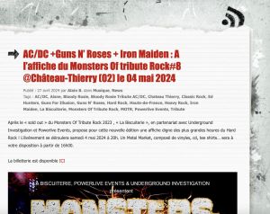 Coupure de presse — ridethesky, Avril 2024 : Monsters of Tribute Rock, concert, rock