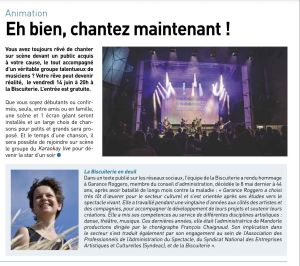 Coupure de presse — Autant en emporte la Marne, Juin 2024 : Karaokay Live, karaoké, Garance Roggero