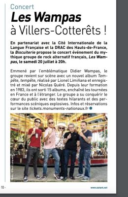 Coupure de presse — Autant en emporte la Marne, Juillet 2024 : Les Wampas, hors les murs, punk, Villers-Cotterêts
