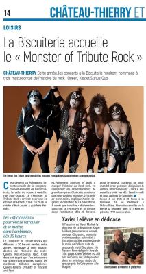Coupure de presse — L'Union, Avril 2025 : Monsters of Tribute Rock, Xavier Lelièvre, concert, rock