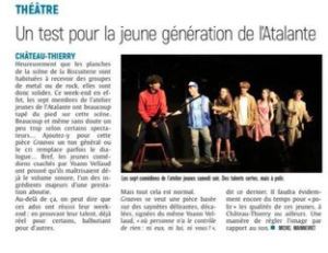 Coupure de presse — L'Union, Mai 2025 : L'Atalante, Yoann Vellaud, théâtre, jeune public