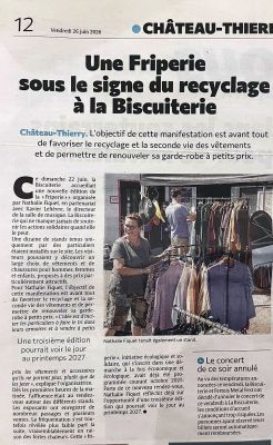 Coupure de presse — L'Union, Juin 2026 : Nathalie Fiquet, friperie, solidarité